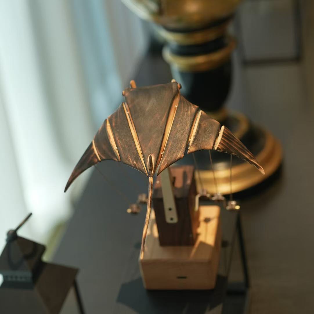 Handgefertigter Mantarochen-Automat aus Holz